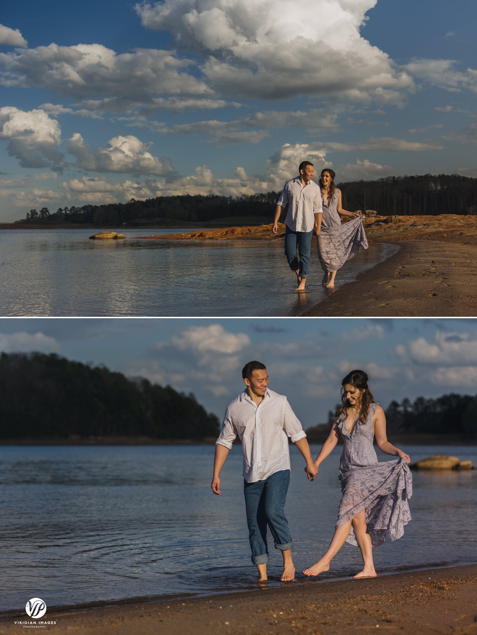 pineisle walking couple by lake