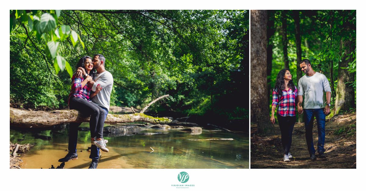 Chattahoochee Atlanta camping theme engagement over the river