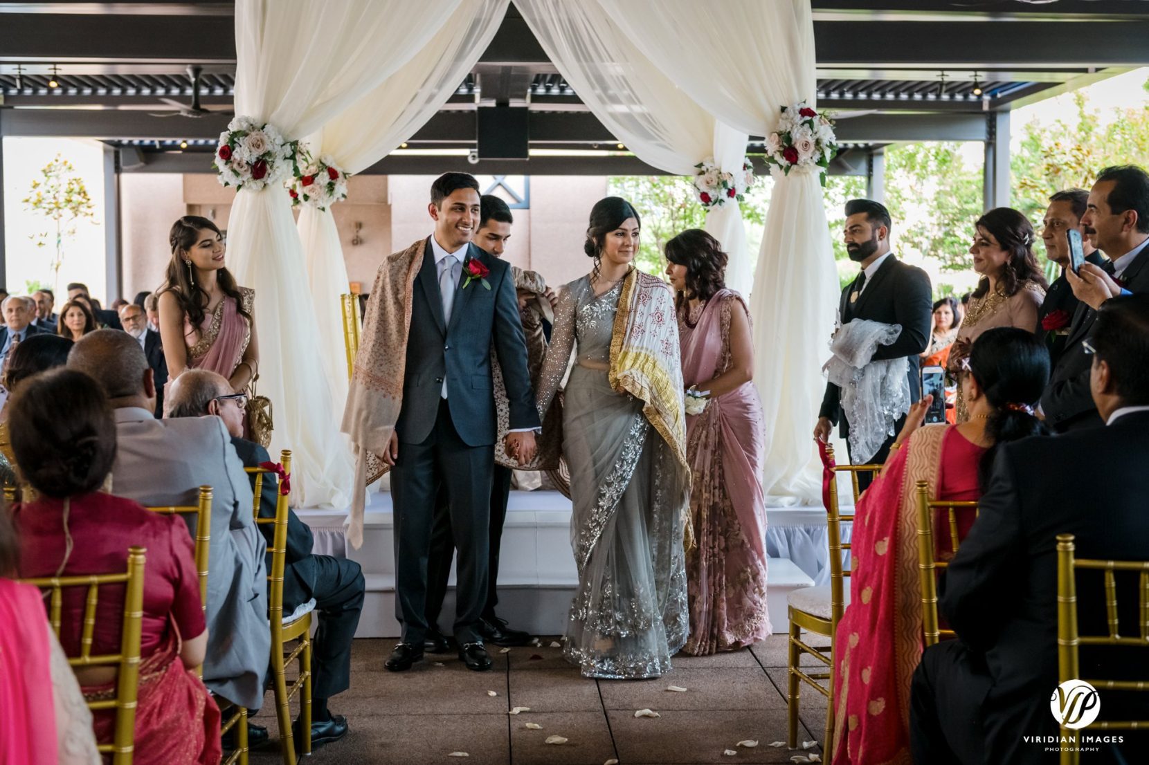 bride groom wearing unity shawl processional