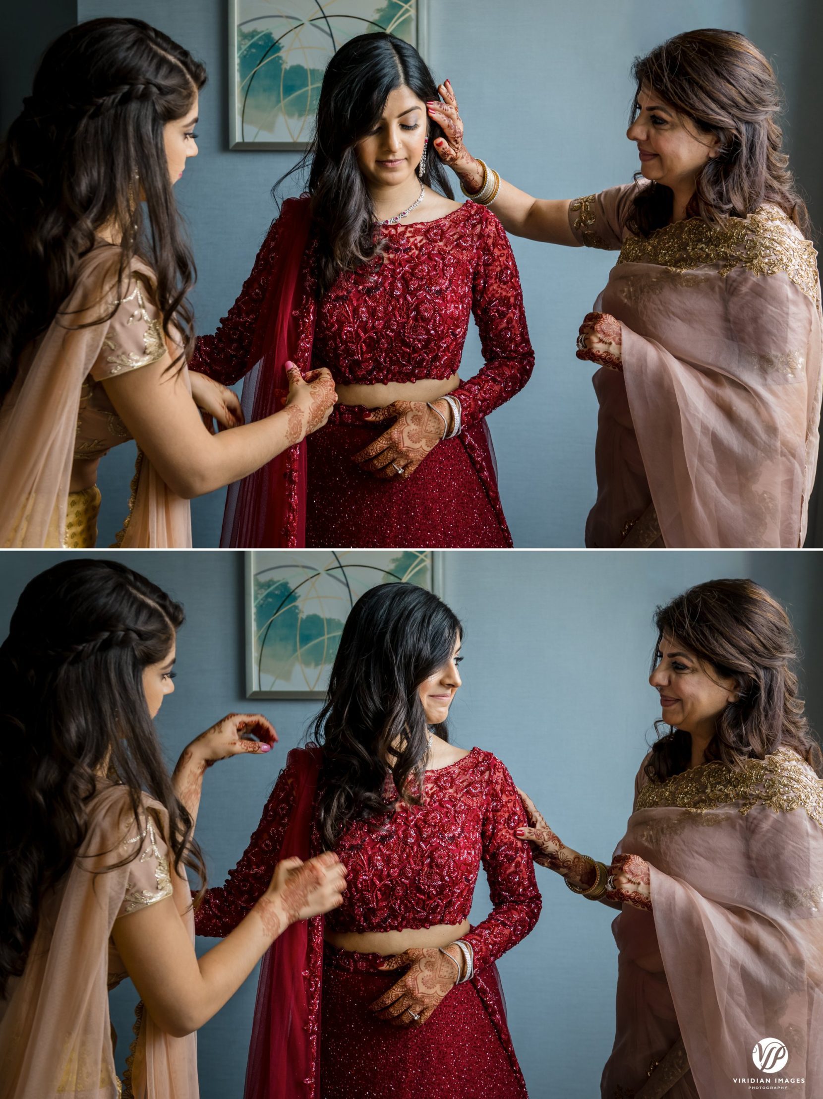 bride red gown sari 