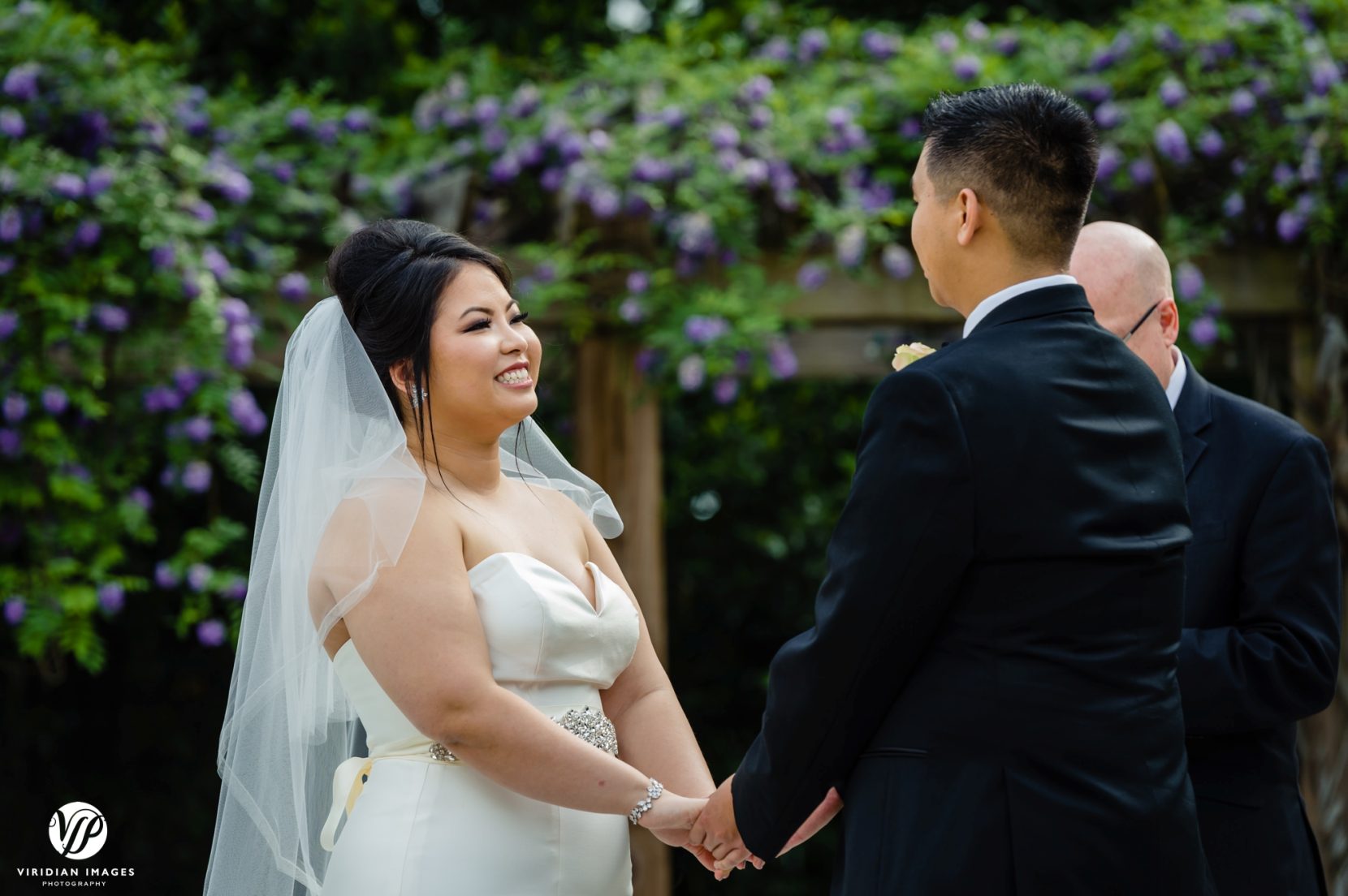 bride and groom vows during ceremony