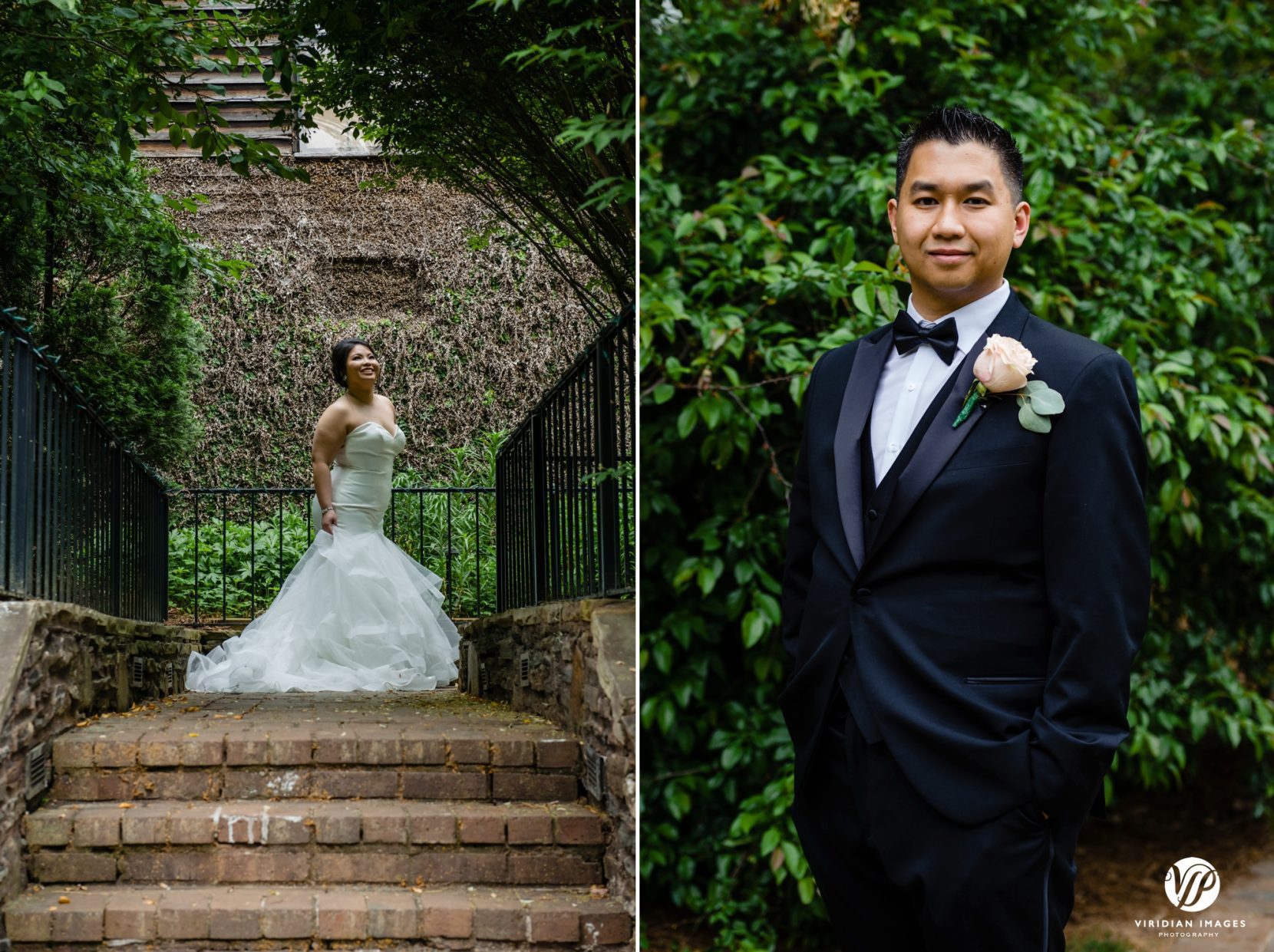 groom portrait and bride portrait