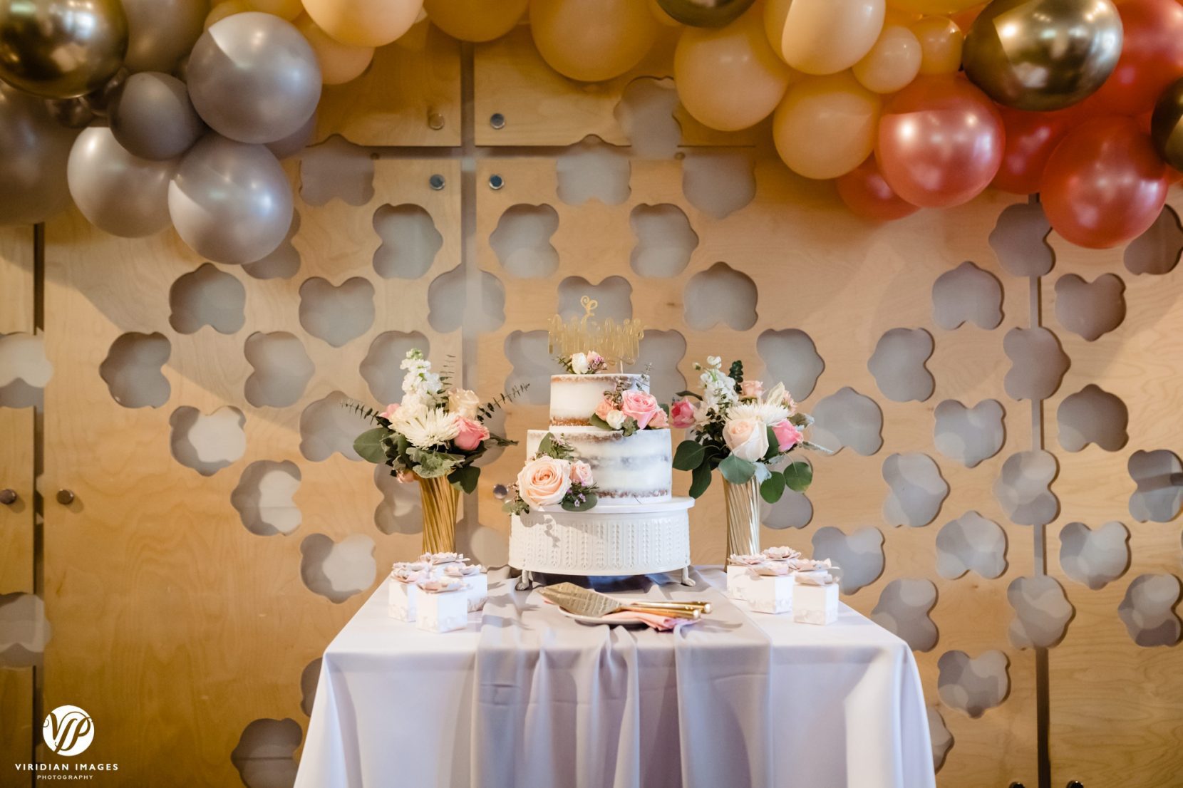 wedding cake table wide shot