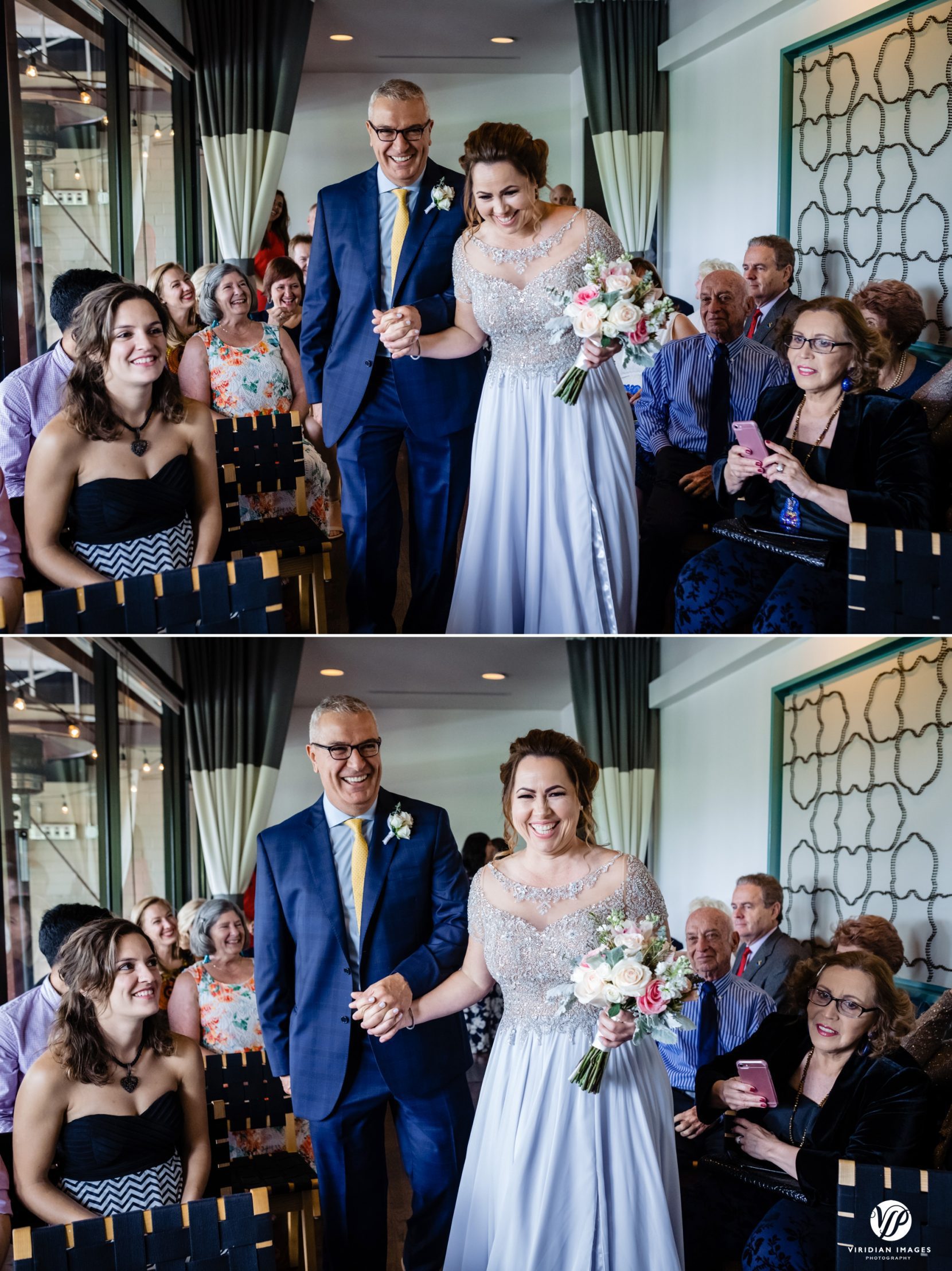 bride and groom processional to ceremony