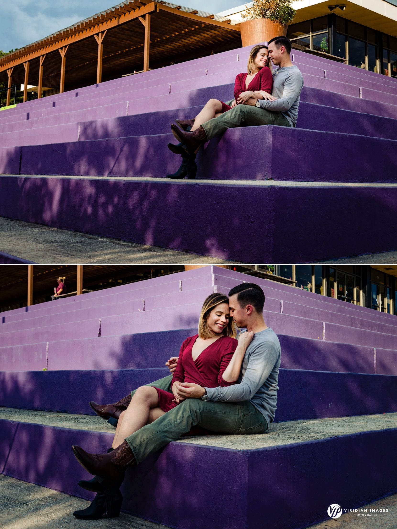 creative photo on purple stairs in Mason Mill Park, Decatur, GA