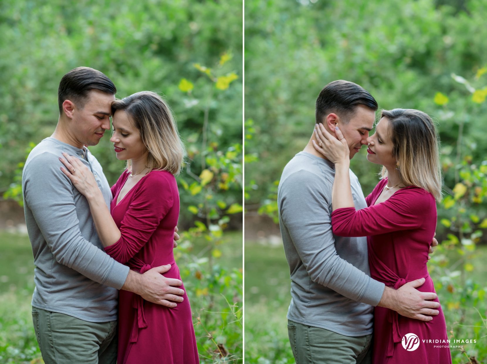 romantic and intimate embrace and kiss along meadow 