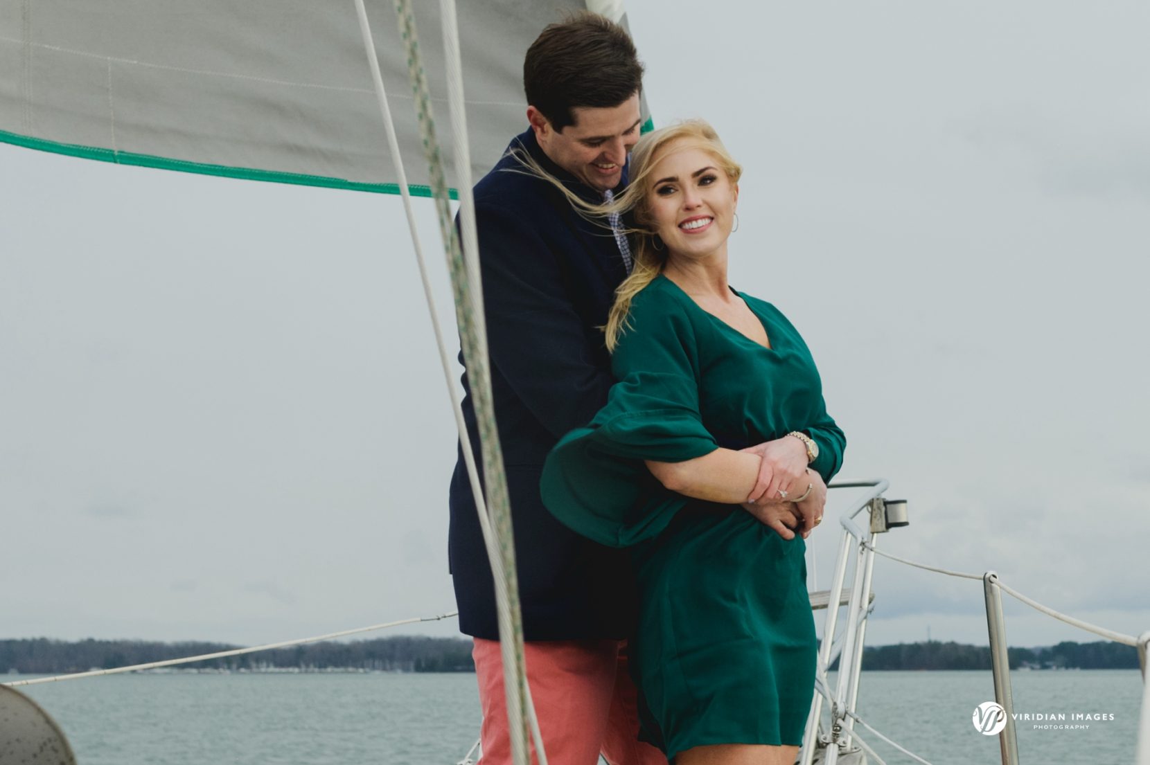 Storm clouds darkening during engagement session