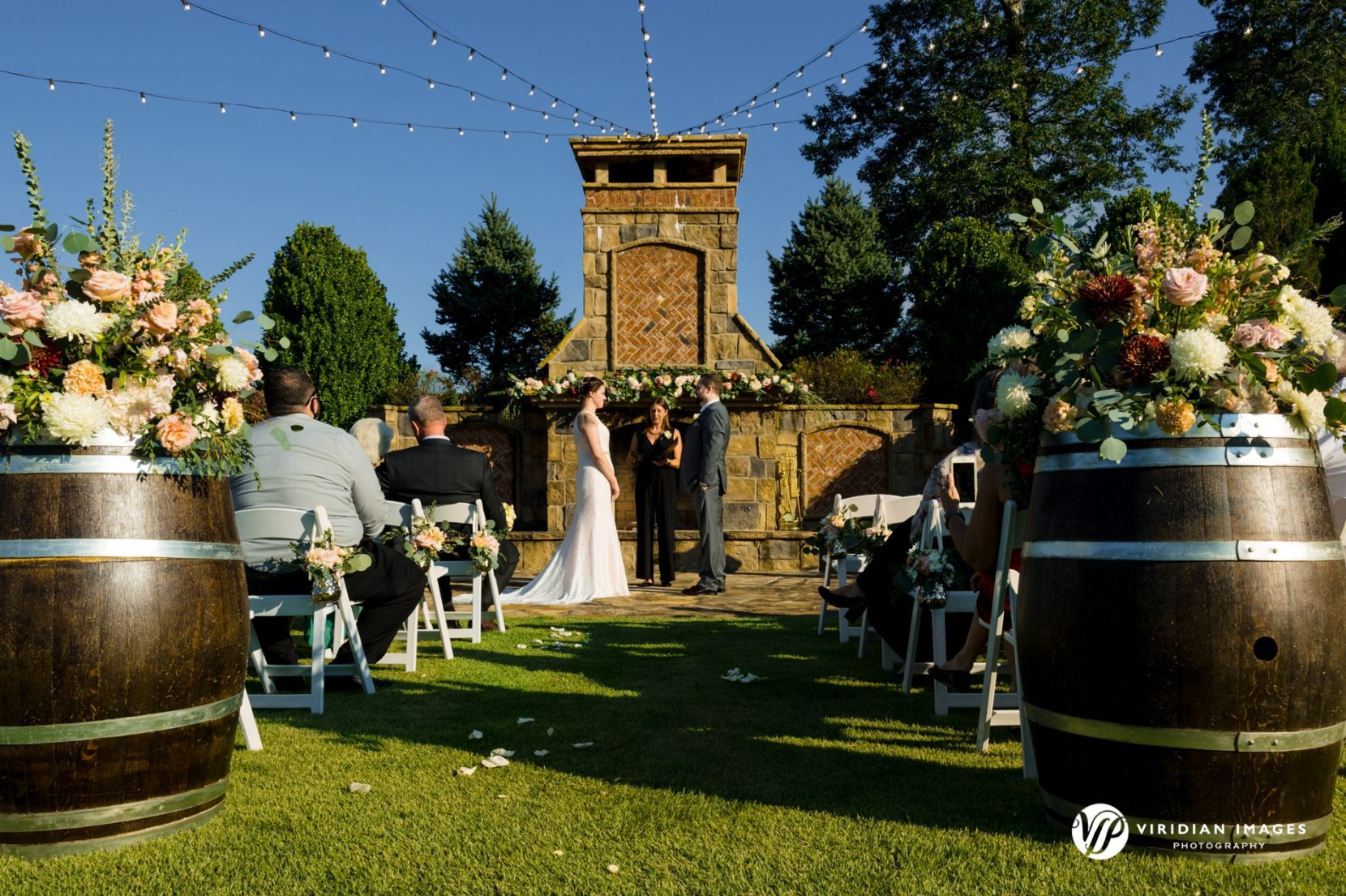 Wide capture of ceremony at Yonah Mountain Vineyard