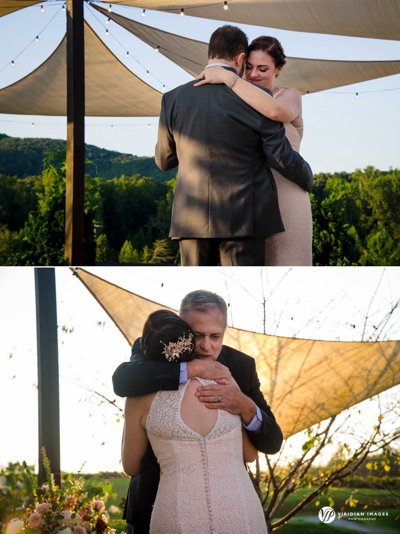 bride and groom first dance at Yonah Mountain Vineyard reception