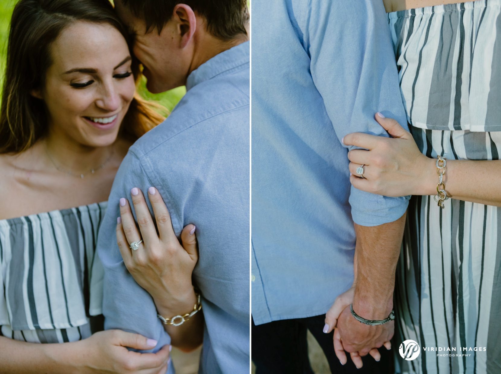 Ring shot details during Piedmont Park engagement session in Atlanta