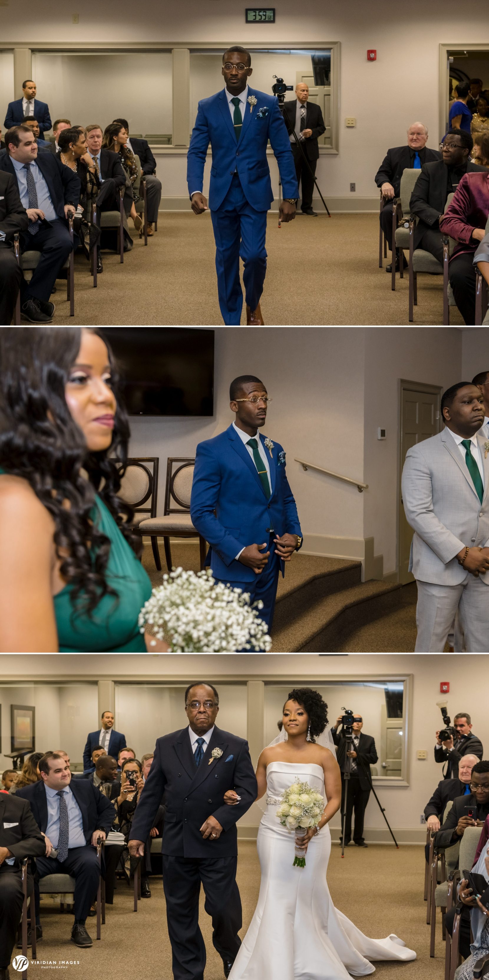 Wedding processional groom and bride entrance