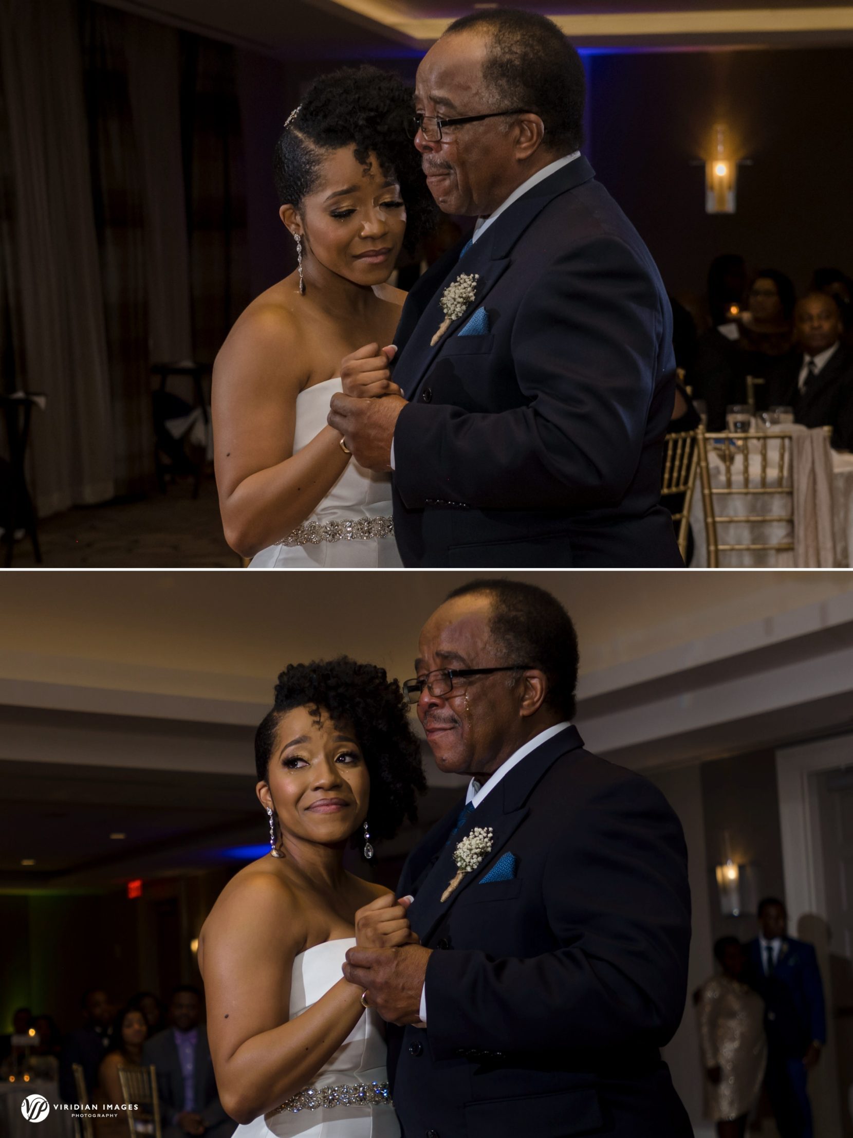 Emotional father-daughter dance during Villa Christina wedding reception