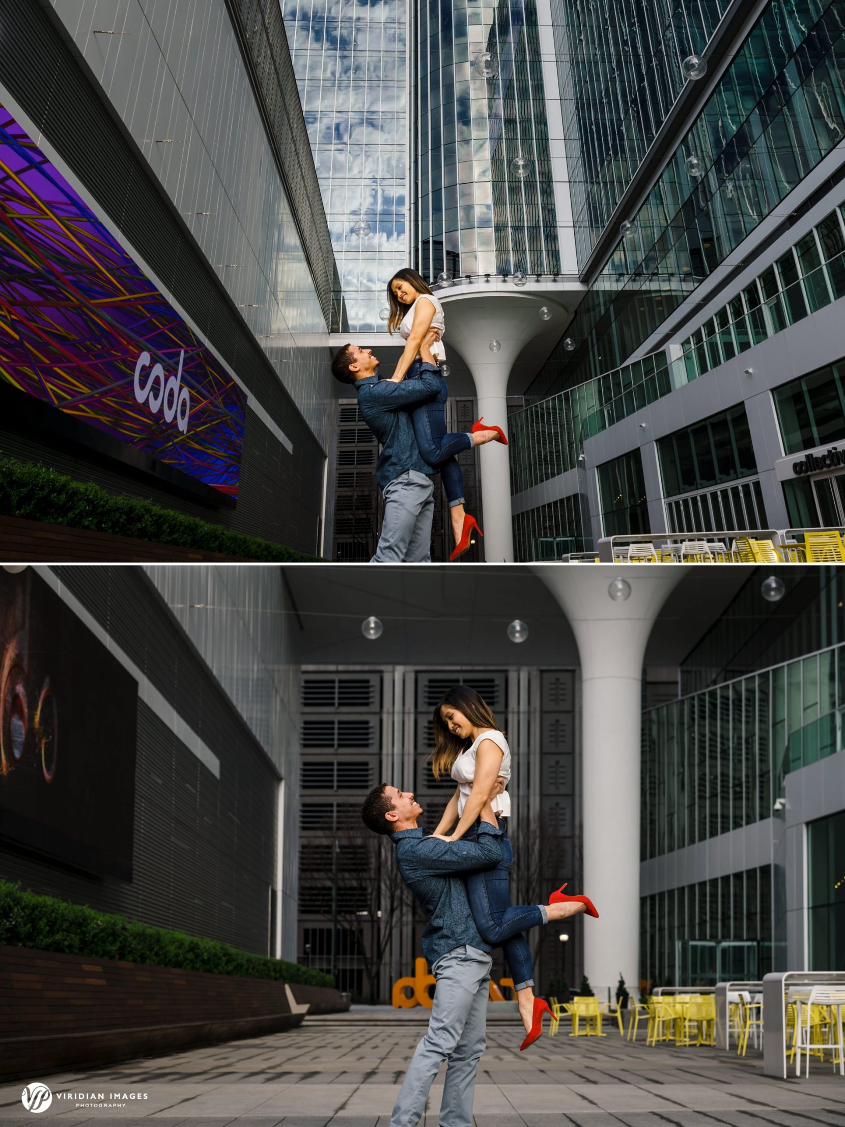 Bodybuilding couple shows strength and connection during Atlanta engagement photos