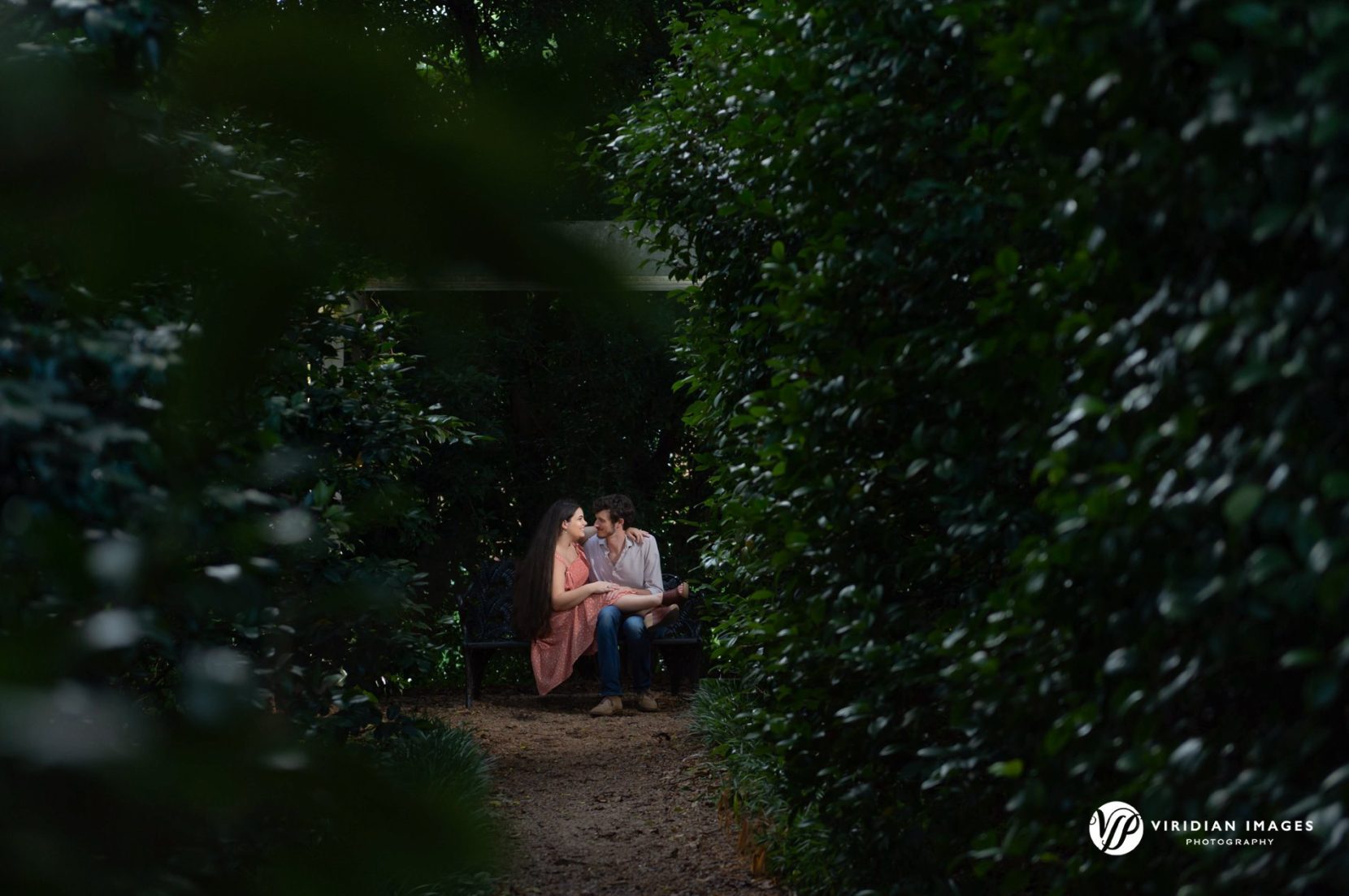 Romantic moment with Cillian and Calen during engagement session at UGA north campus