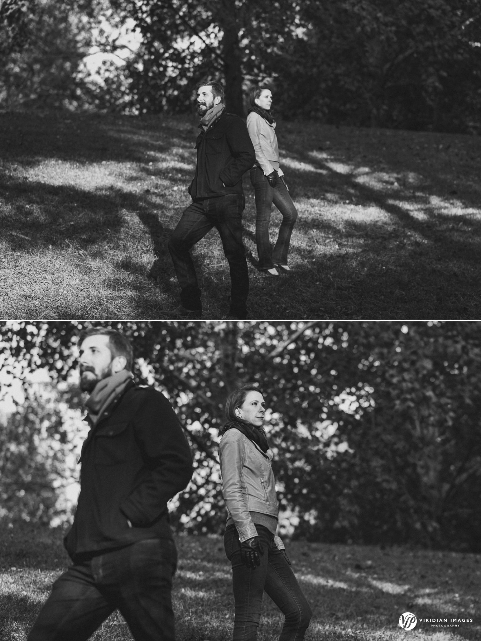 Editorial-style portrait of Krista and Zach on hill in Grant Park Atlanta.