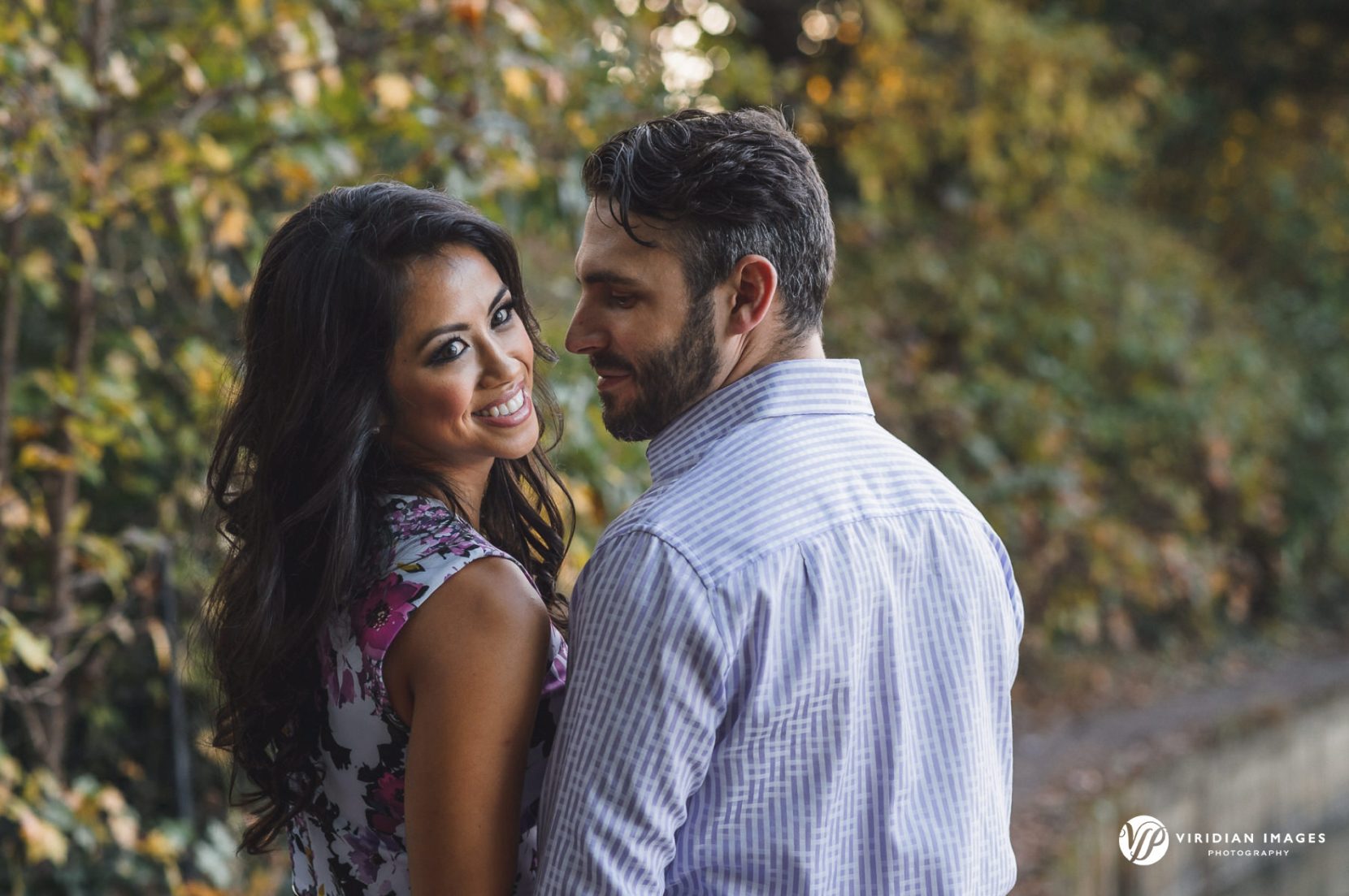 Couple during Piedmont Park engagement session in Atlanta