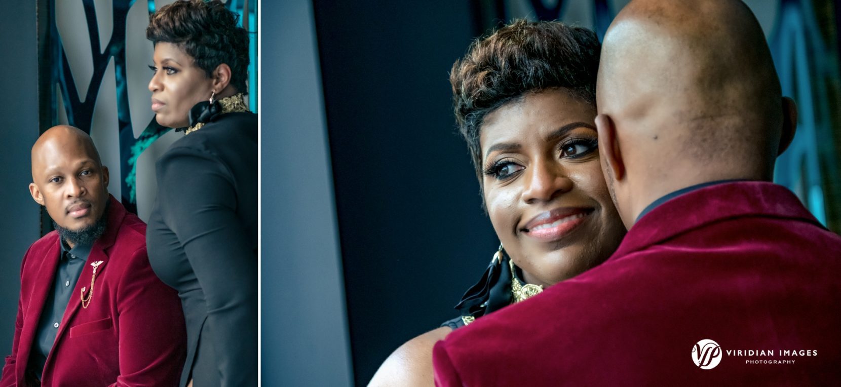 Fashion-forward engagement session with a stylish couple in downtown Atlanta