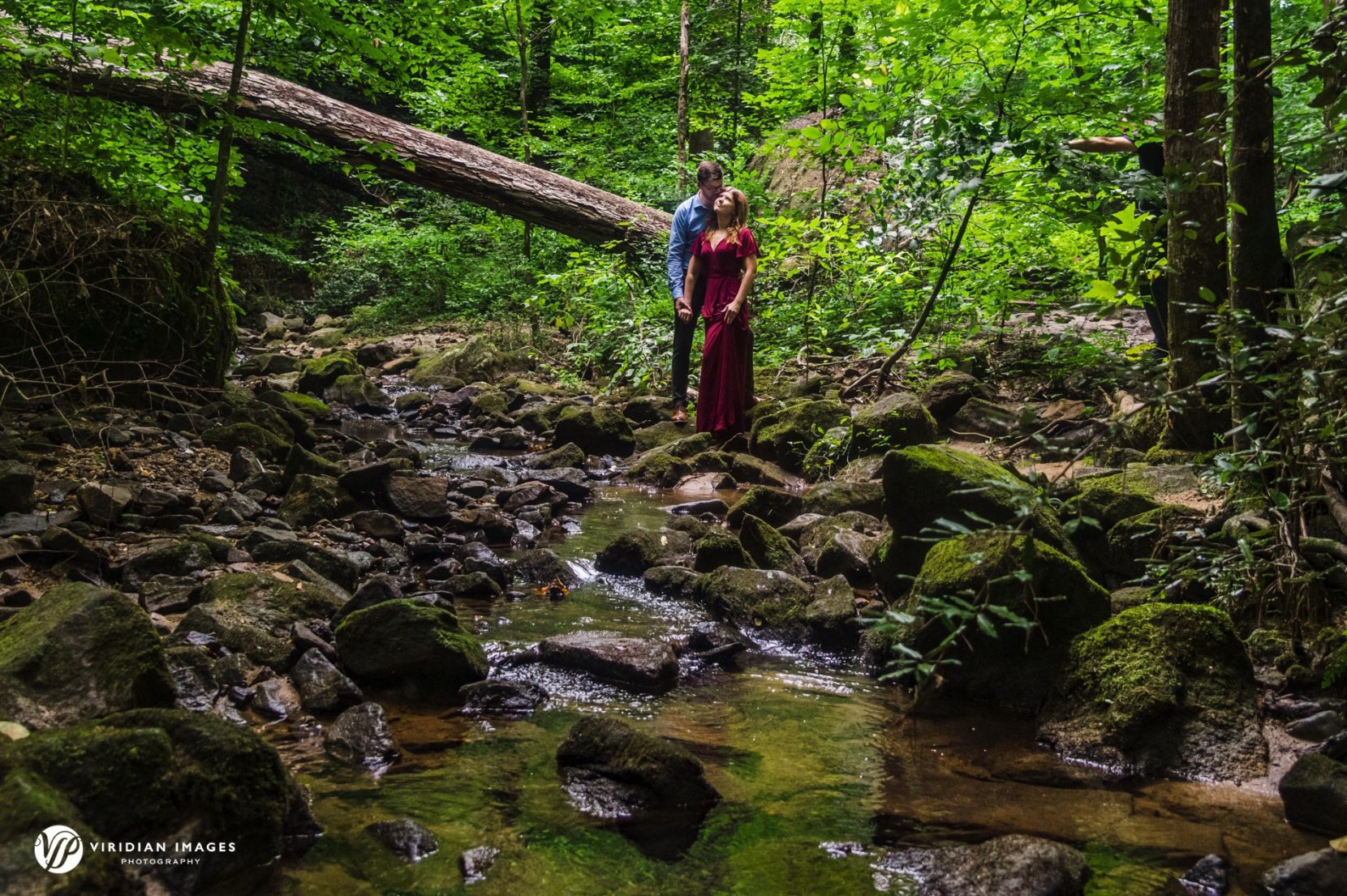 Romantic nature engagement session photographed by Viridian Images Photography in Atlanta