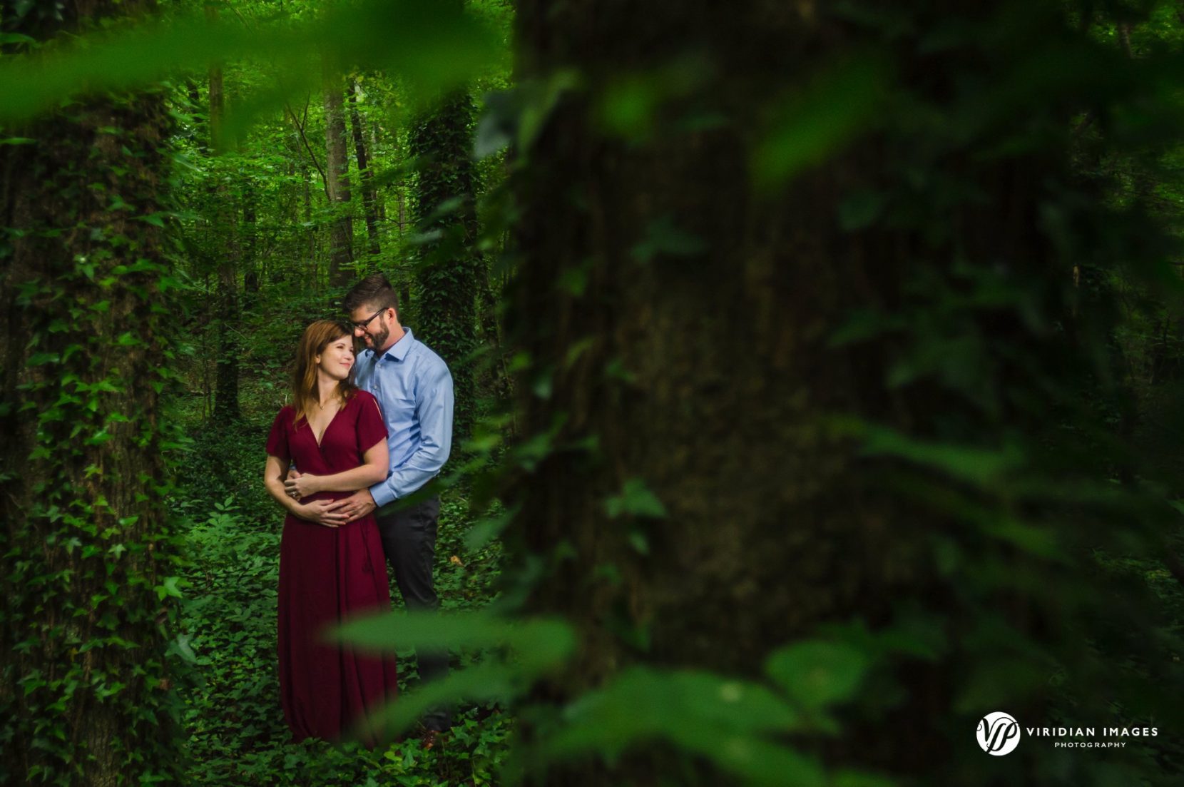 Atlanta engagement photographer capturing couple portrait at Cascade Springs Natural Preserve