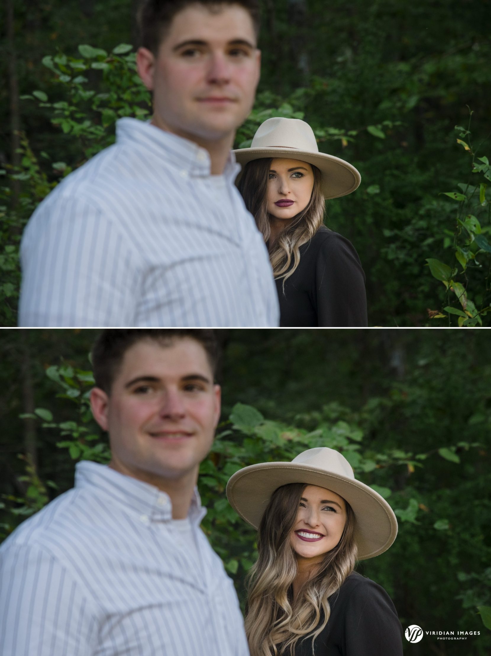 Editorial photo of engaged couple during Sweetwater Creek engagement session
