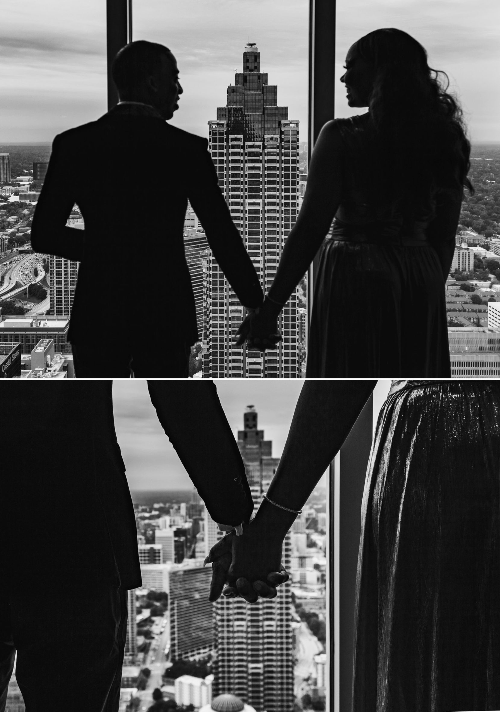 Couple photographed using natural window light inside the Commerce Club