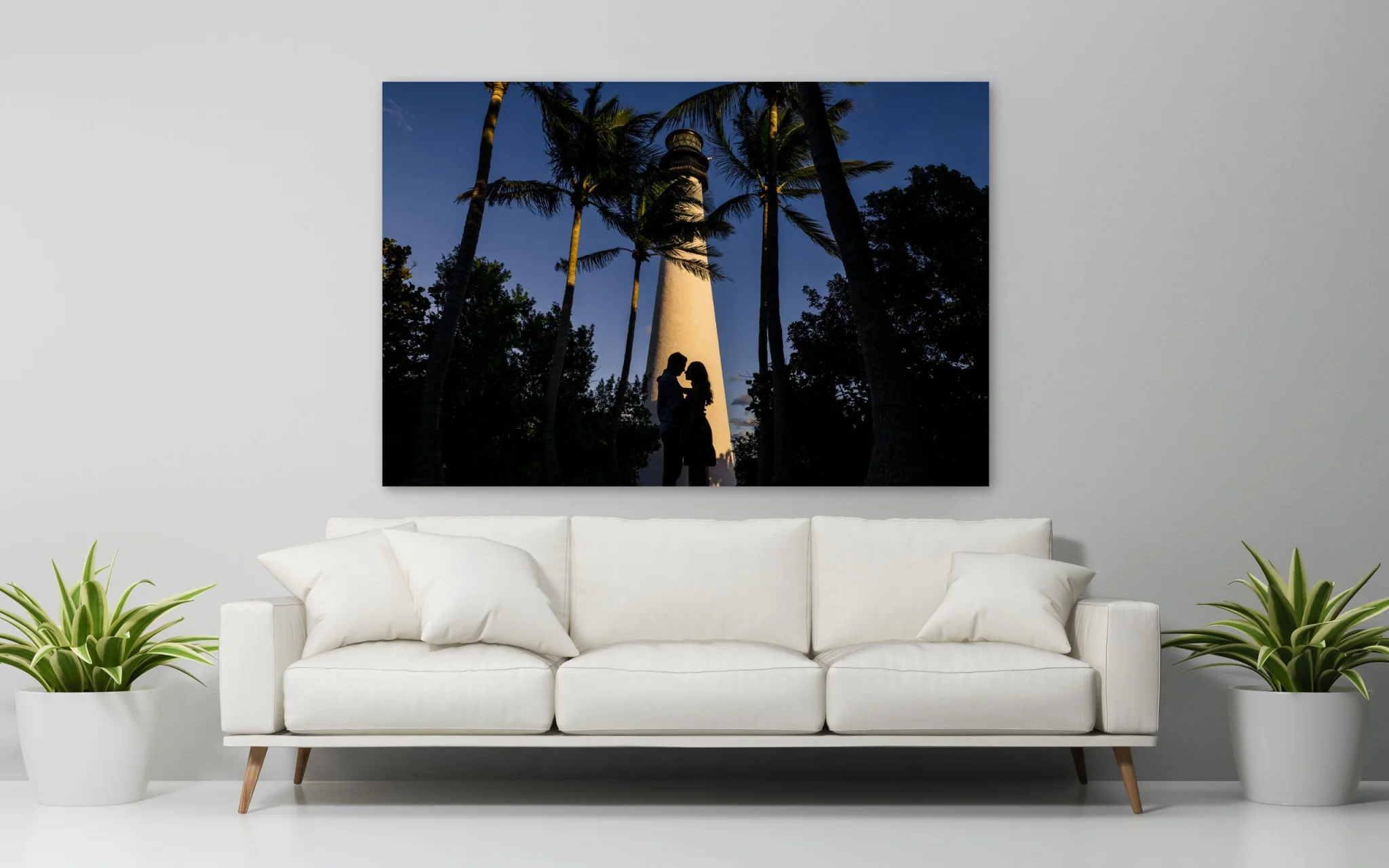 engagement session display wall art over sofa